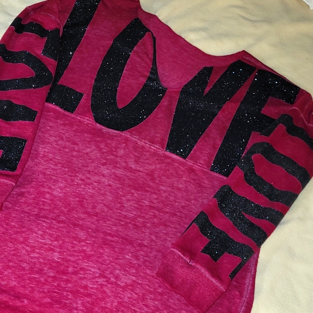 LOVE VNECK LS SHIRT